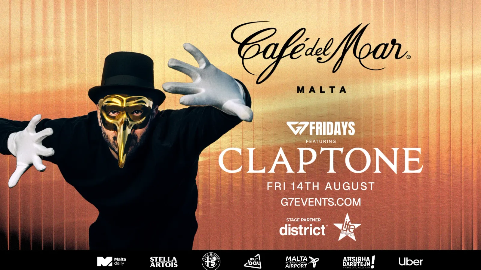 G7 Events & District Presents: Claptone at Café del Mar