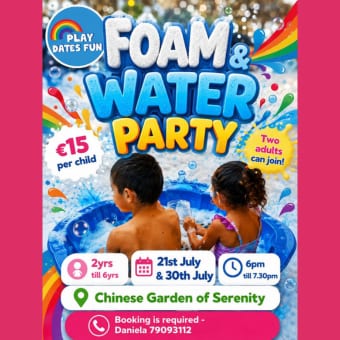 Foam & Water Party at Chinese Garden of Serenity