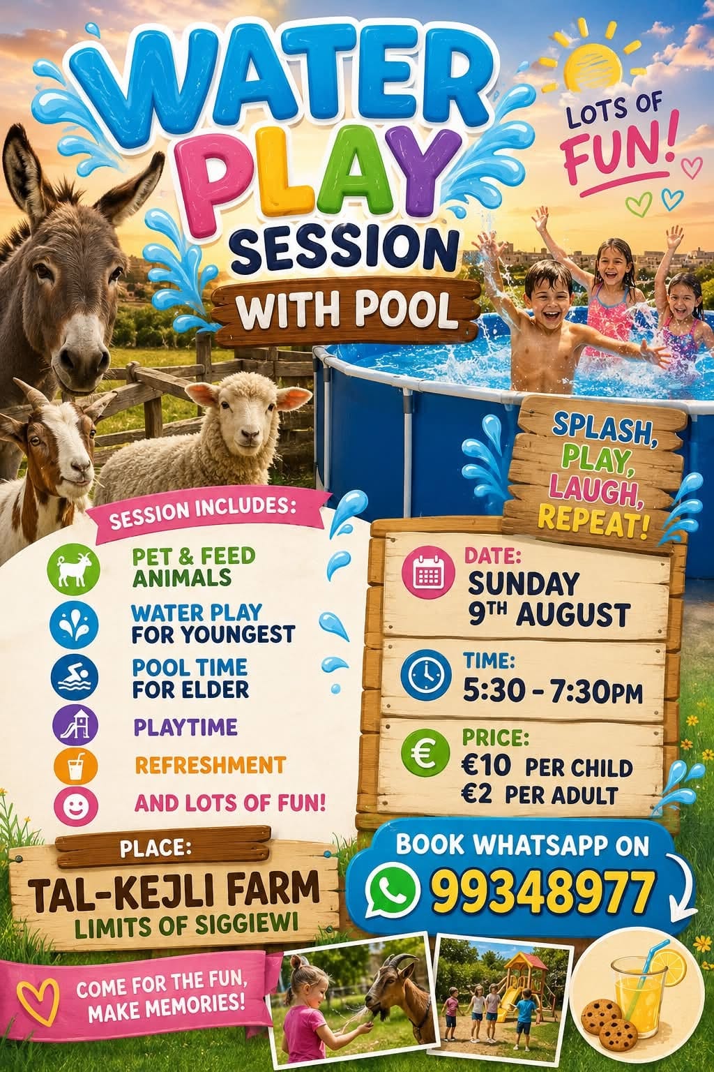 Animal Feeding & Water Play Session