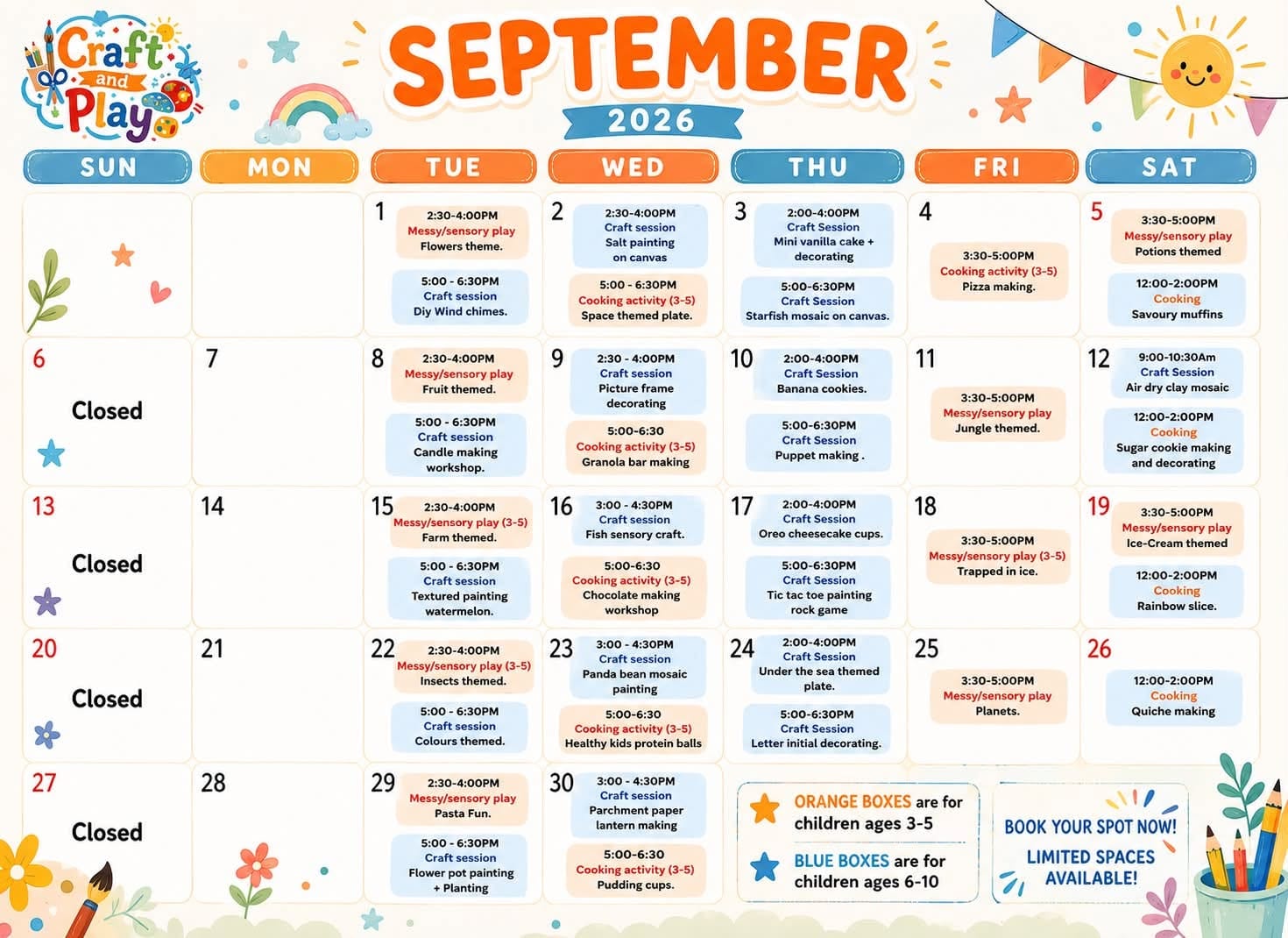 Creative Cooking Sessions (3-5 years)