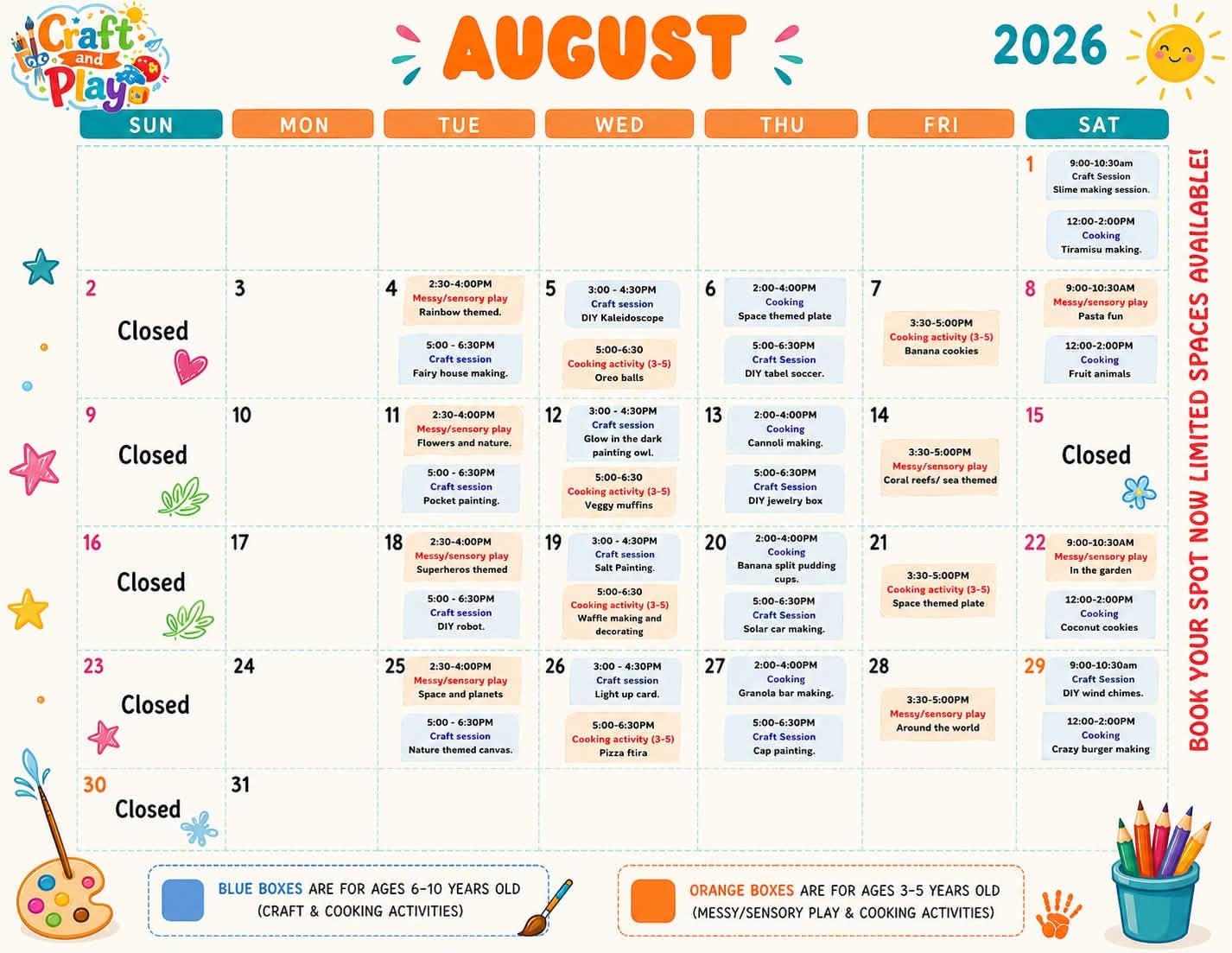 Creative Cooking Sessions (3-5 years)