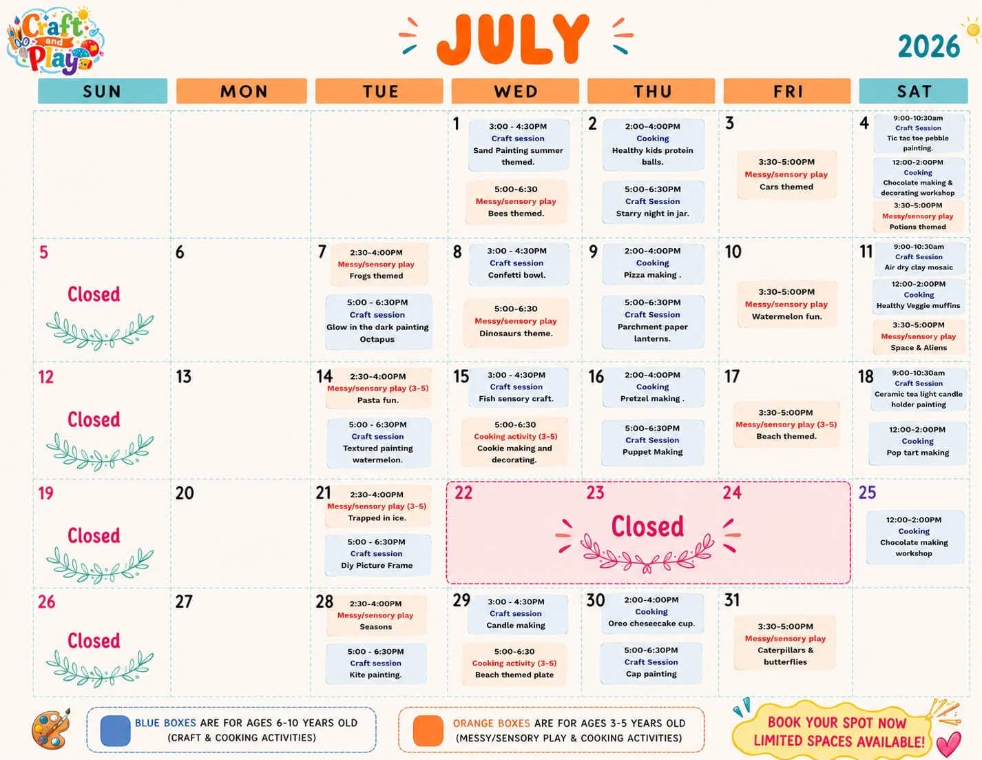 Creative Crafts Sessions (6-10 years)