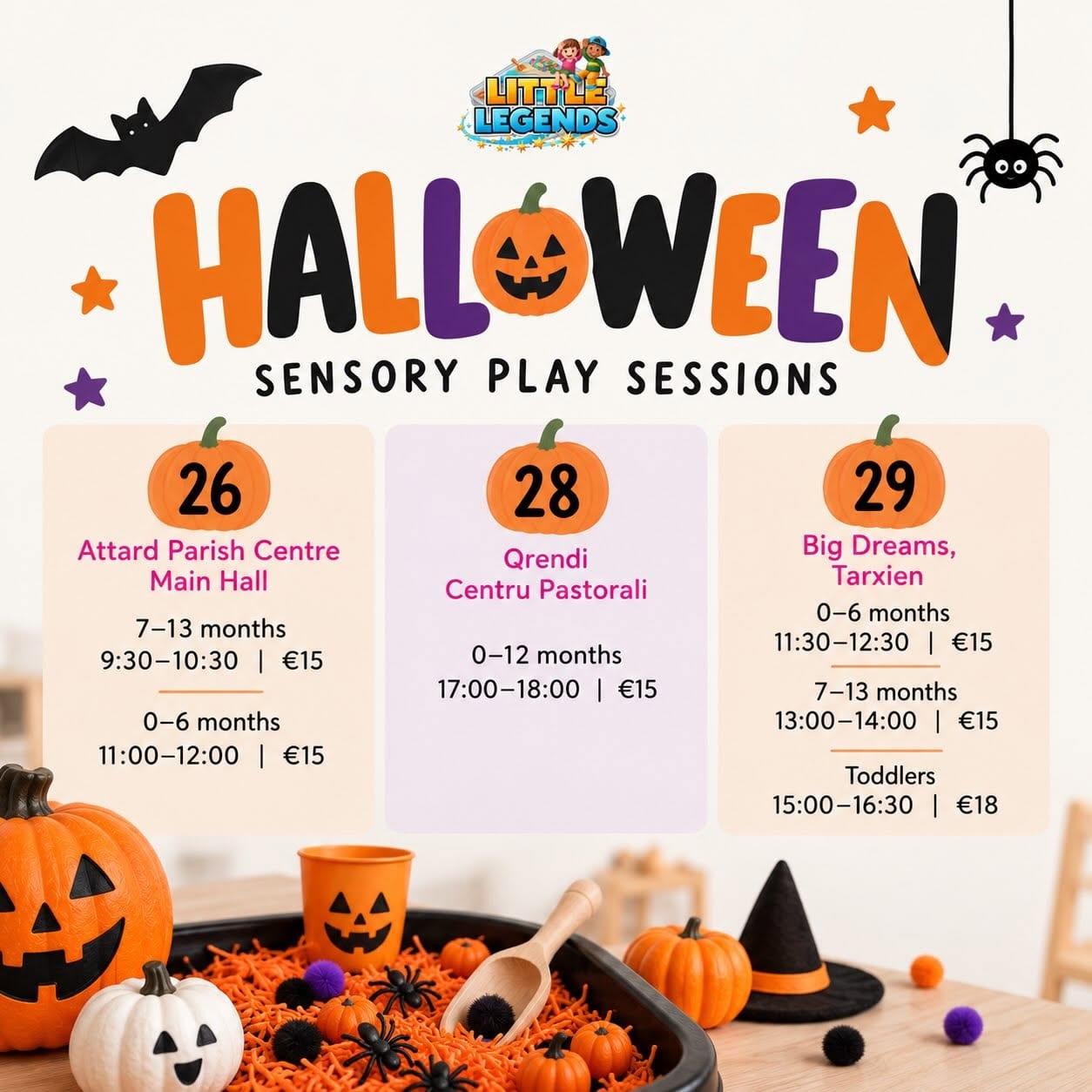 Halloween Sensory Play Session – Attard (0-13 months)