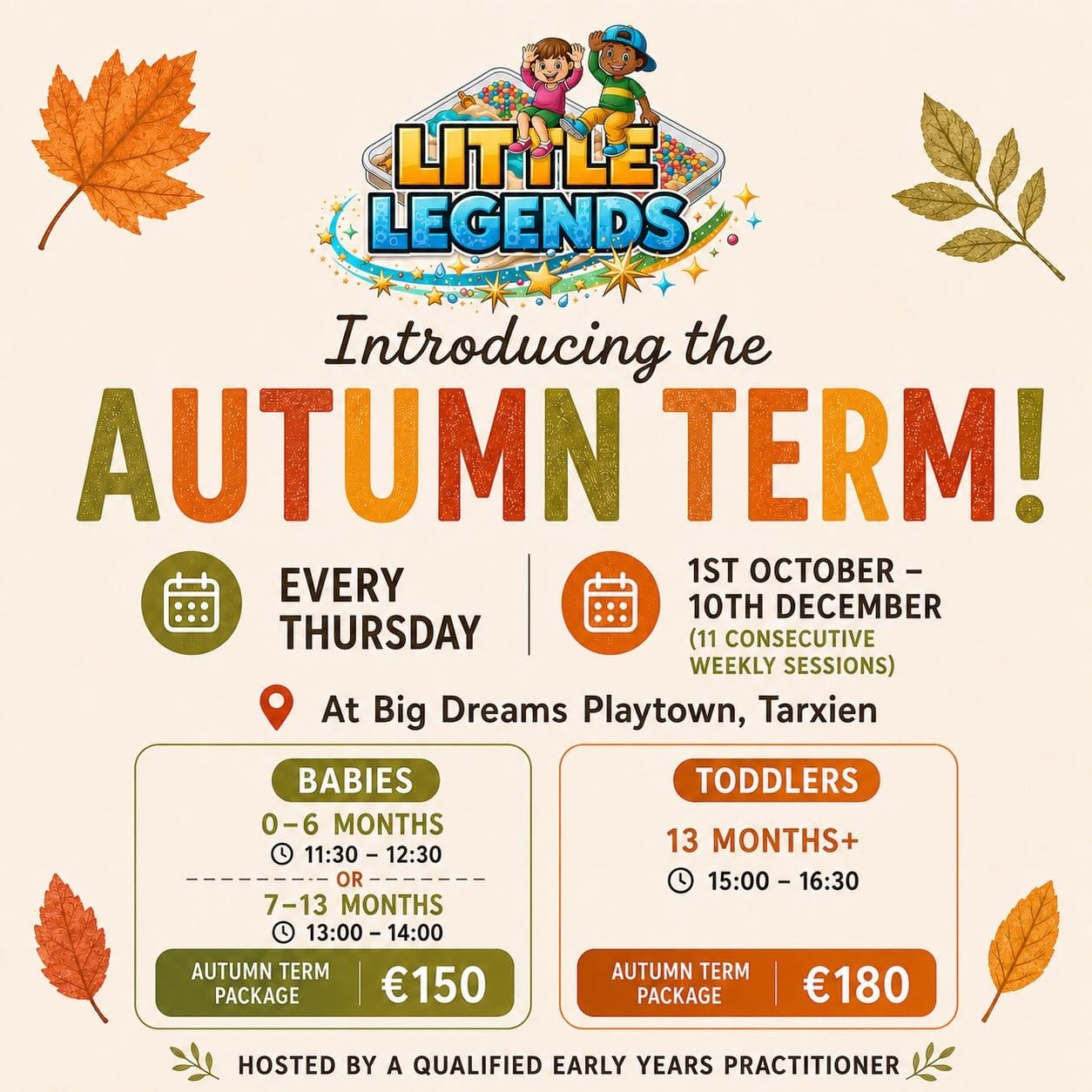 Little Legends Weekly Baby & Toddler Sessions (0-13 months+)